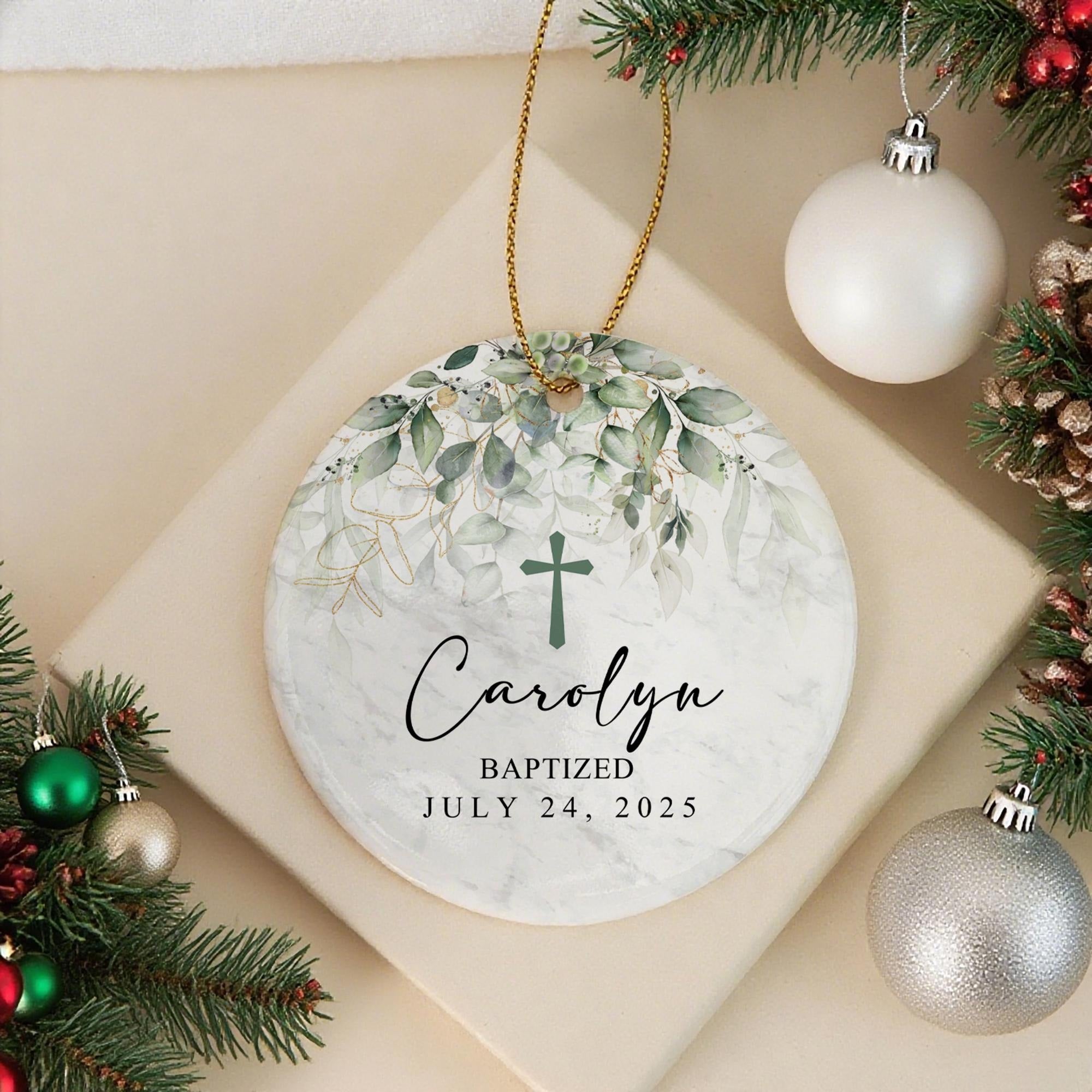 Personalized Christmas Ornament and Ornament Baptism Gift for Boy, Nativity Scene Christmas Decor, Jesus Birth Ornament, Ideas For Christmas Trees DCLAF08